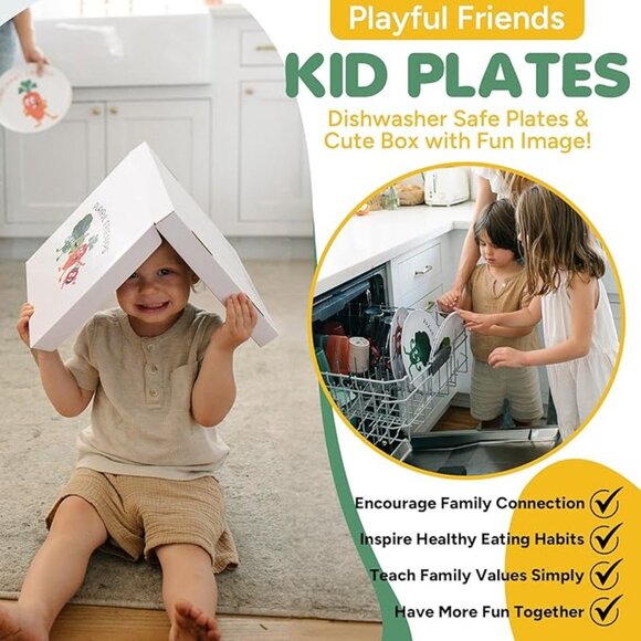 Playful Friends Kid Plates - Kids Healthy Mindset *NEW* - Picture 5 of 5